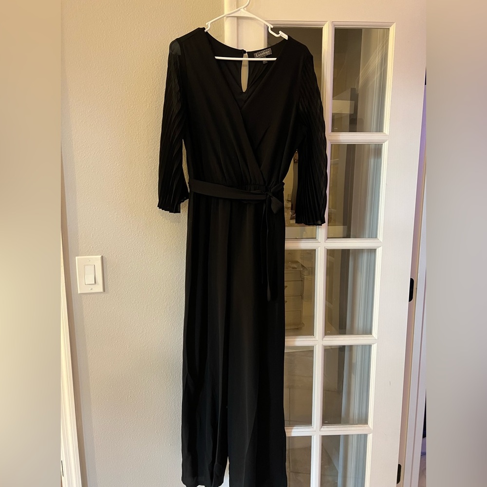 Wide leg black jump suite